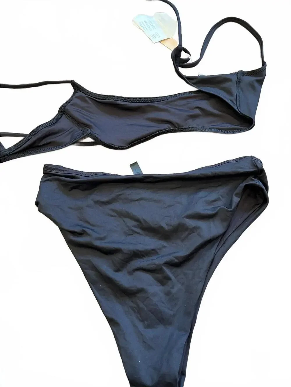 SKIMS Swim Micro Scoop Bikini Top & Signature Swim Mid Waist Bottom ONYX-SET